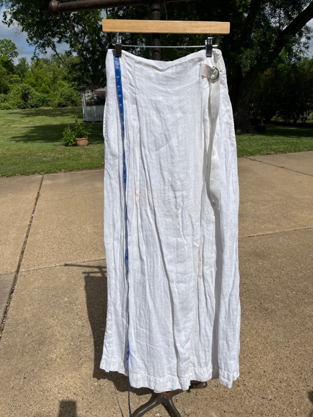 Free People White Linen Wide Leg Pants